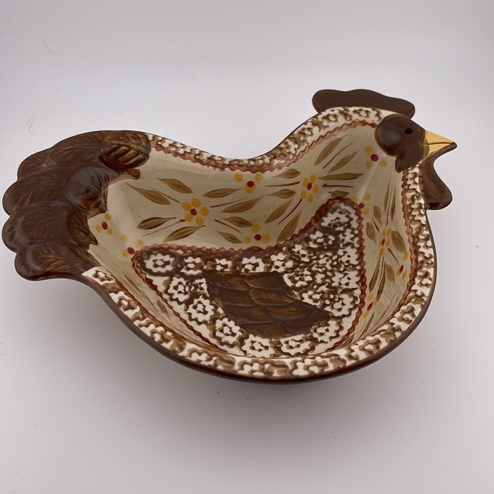 Temp-tations Old World Brown Nesting Hen/Chicken Dishes Set of 2 - Picture 5 of 8